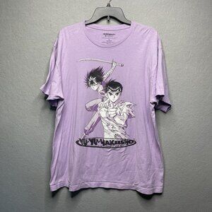 Yu Yu Hakusho Ghost Files Purple Anime Tee XL Crunchyroll Graphic Stained